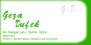 geza dufek business card
