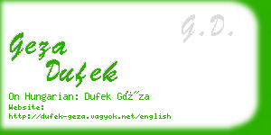 geza dufek business card